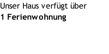 Unser Haus verfügt über  1 Ferienwohnung